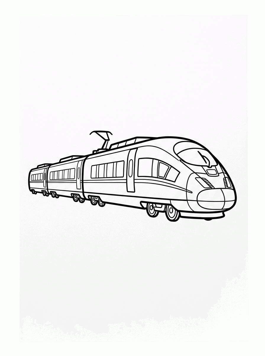 Trem Moderno para colorir