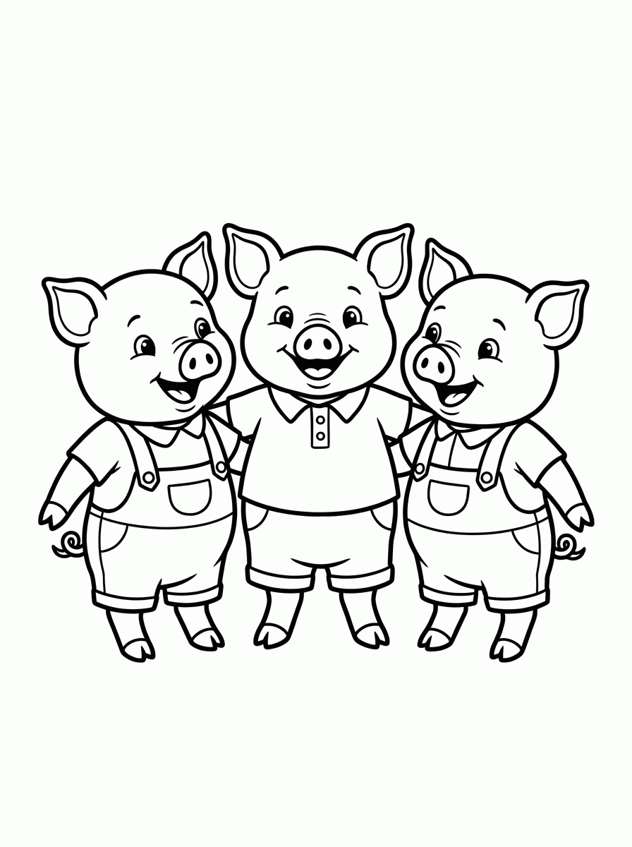 Os Três Porquinhos para colorir