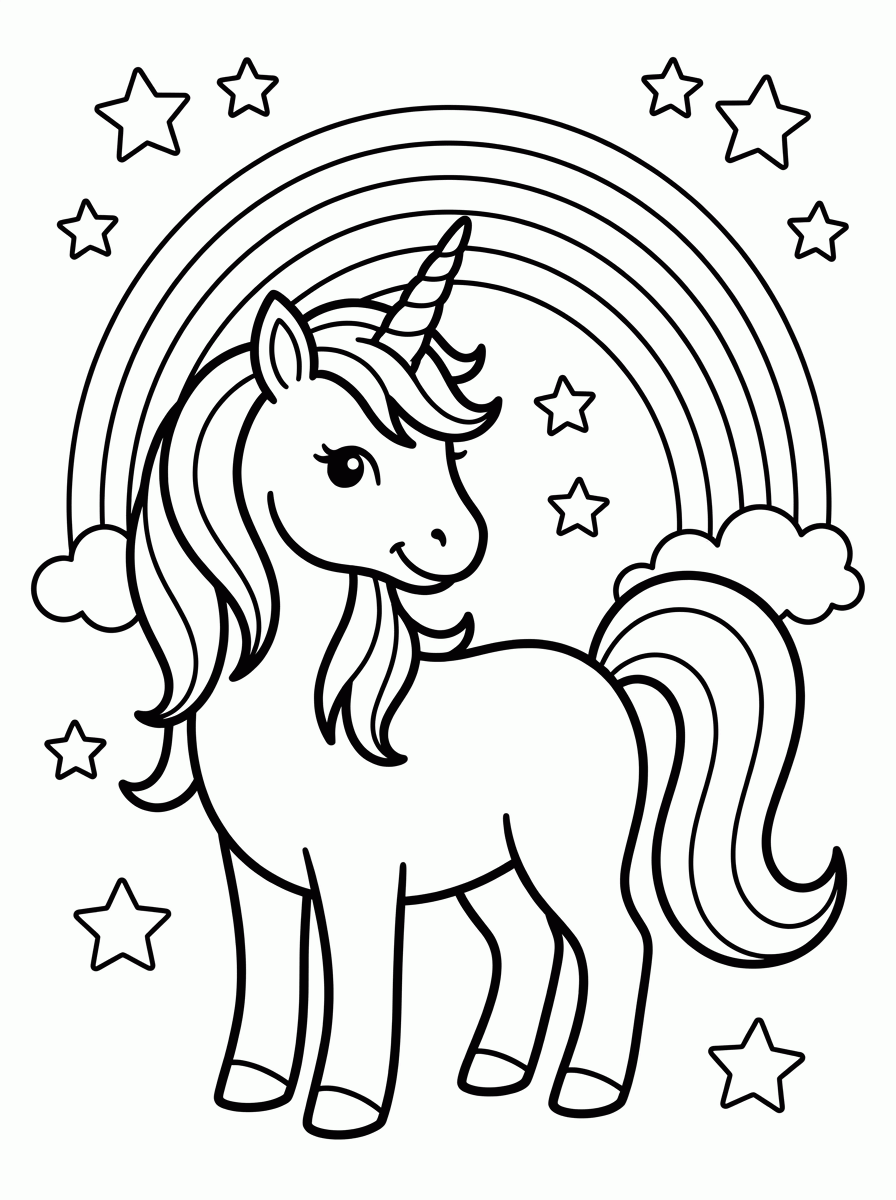 Unicornio Mágico para colorear