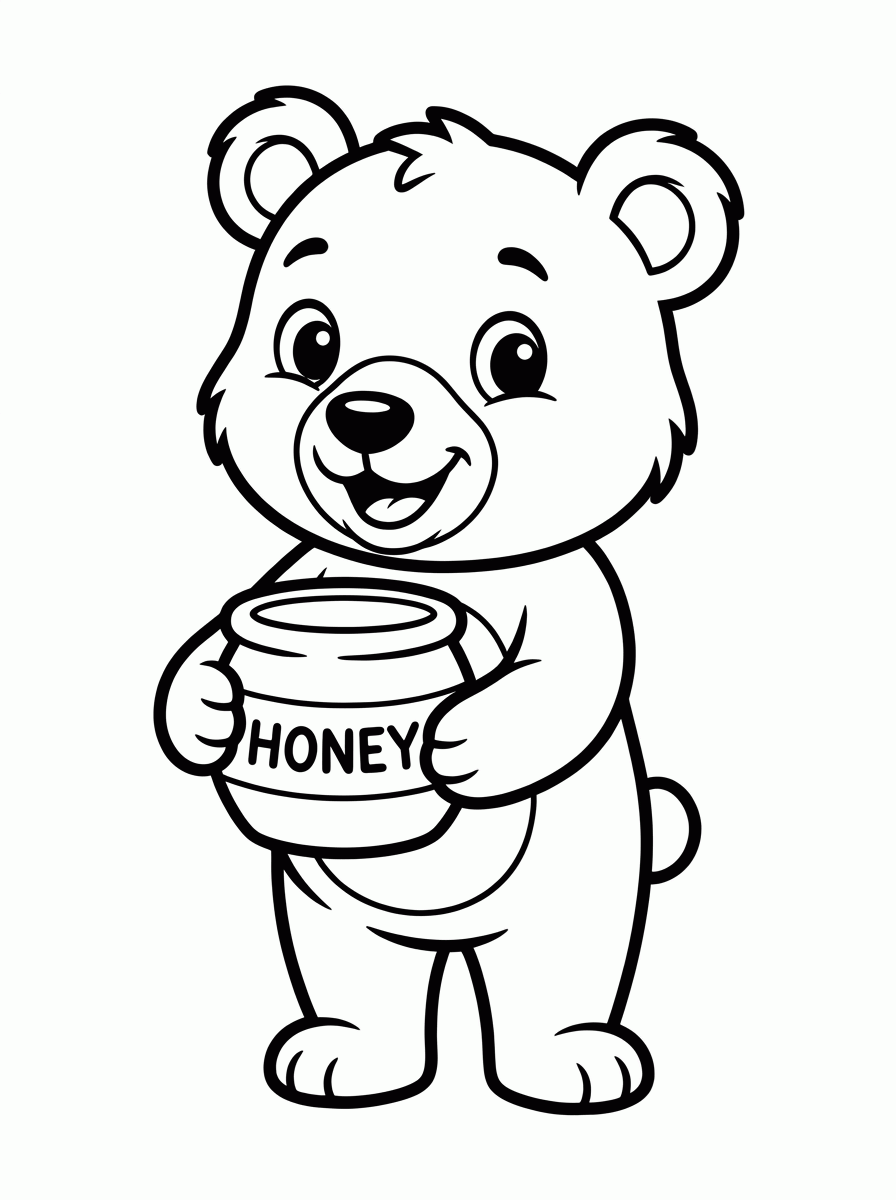 Urso com Mel para colorir