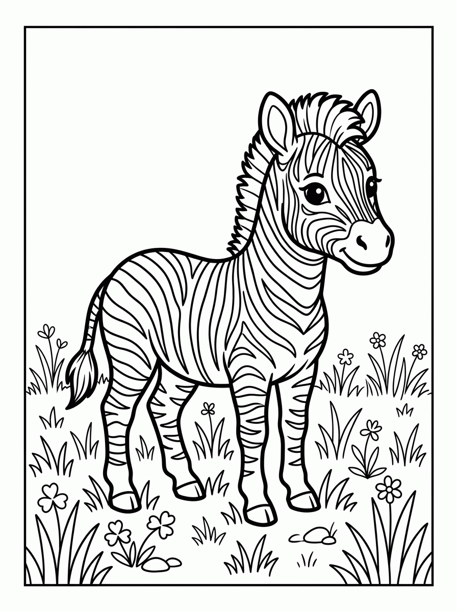 Zebra Bebe para colorir