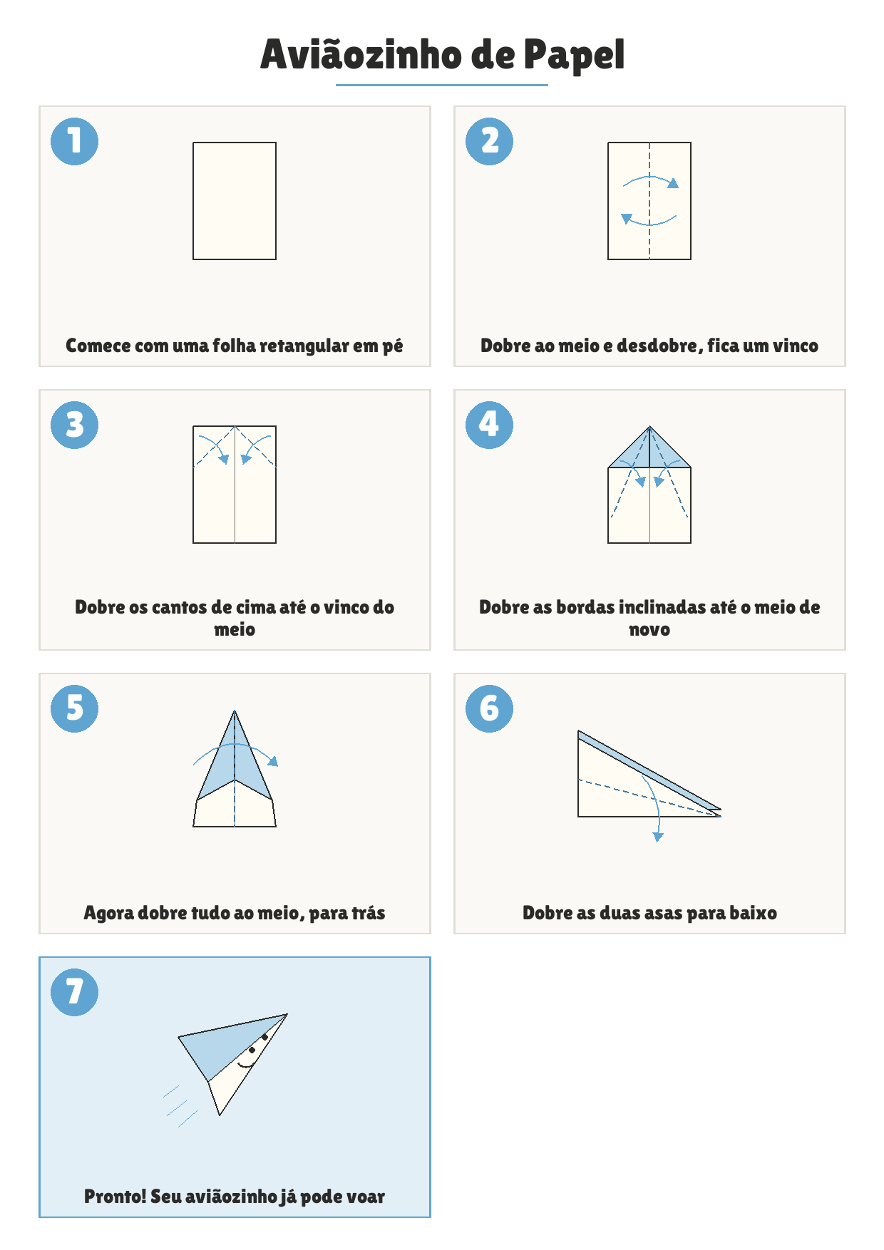 Como dobrar: Aviãozinho de Papel