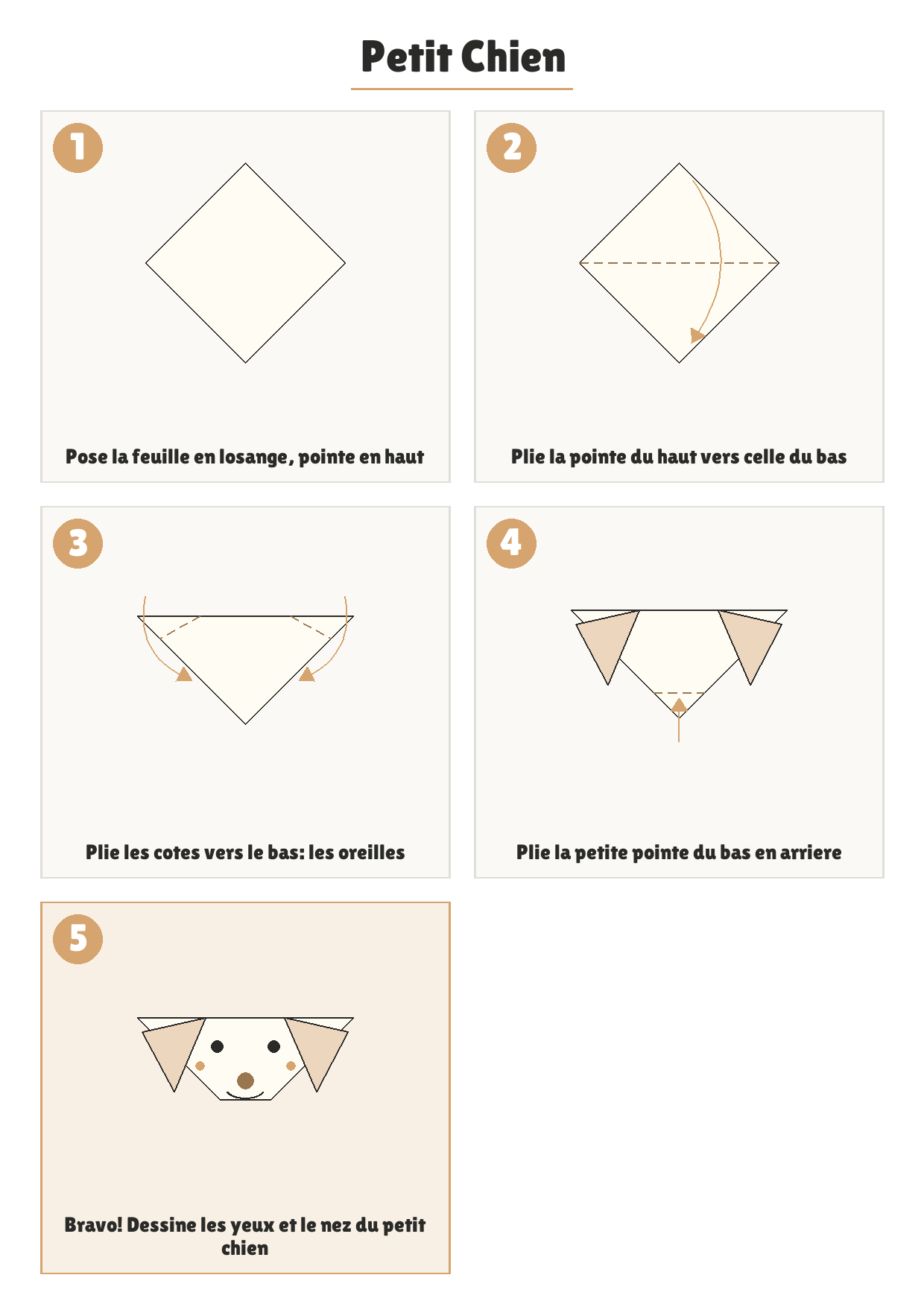 Comment plier : Petit Chien