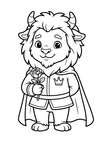 Desenho de Príncipe Encantado con la Rosa para colorir