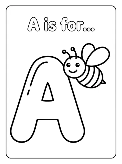 Desenho de Letra A de Abeja para colorir