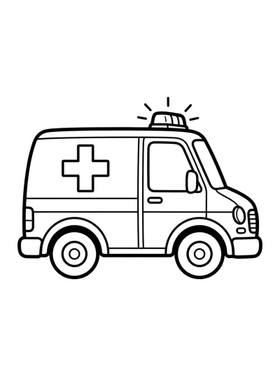 Desenho de Ambulancia con Sirena para colorir