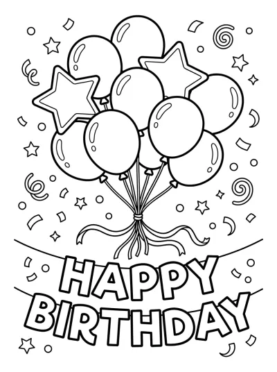 Desenho de Globos de Fiesta para colorir