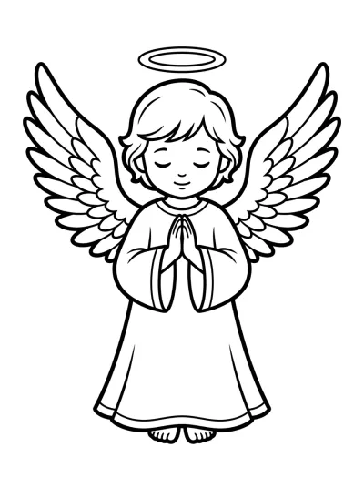 Desenho de Angelito con Alas para colorir