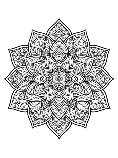 Desenho de Flor Antiestrés para colorir