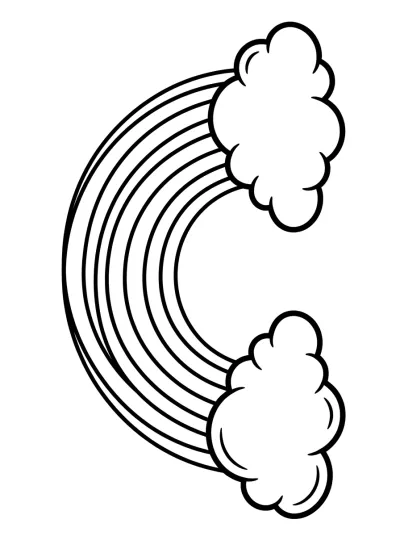 Desenho de Arcoíris con Nubes para colorir