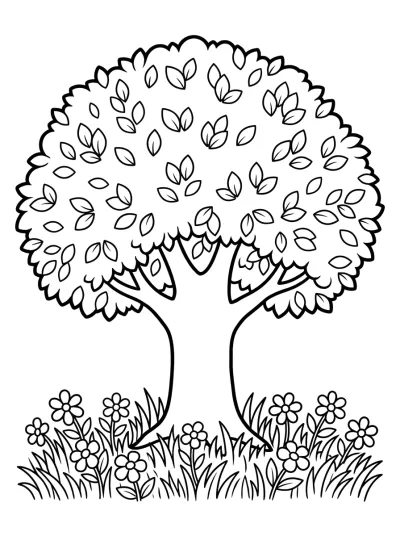 Desenho de Árbol Frondoso para colorir