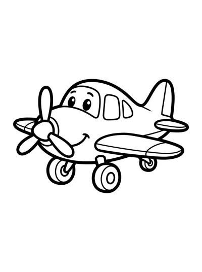 Desenho de Avião de Hélice para colorir