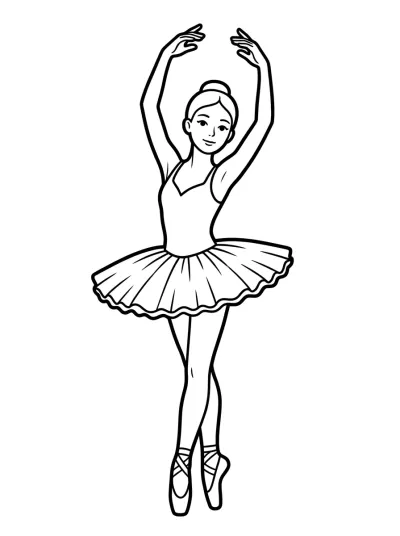 Desenho de Bailarina en Puntas para colorir