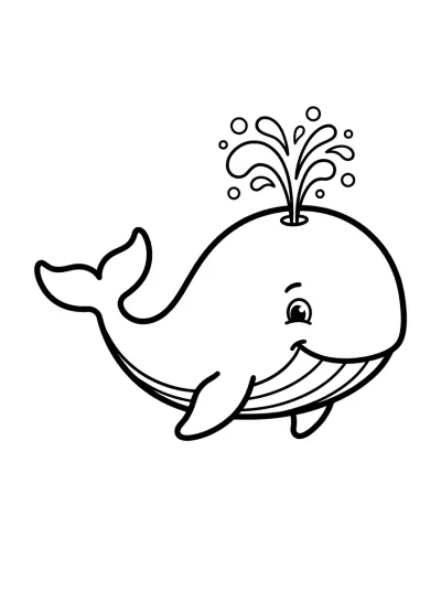 Desenho de Ballena con Chorro para colorir