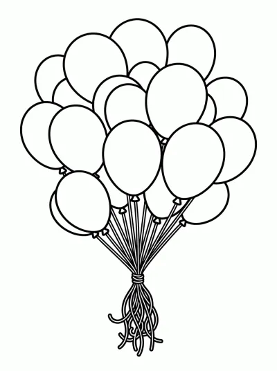 Desenho de Balões Coloridos para colorir
