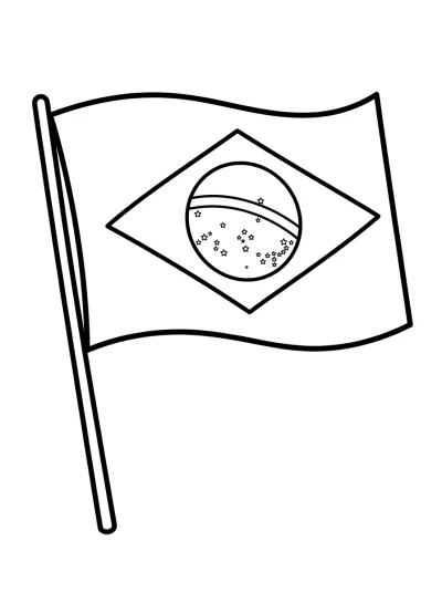Desenho de Bandera de Brasil para colorir
