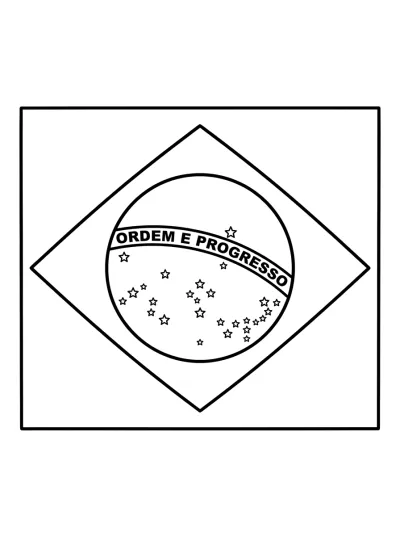 Desenho de Bandera Brasileña para colorir