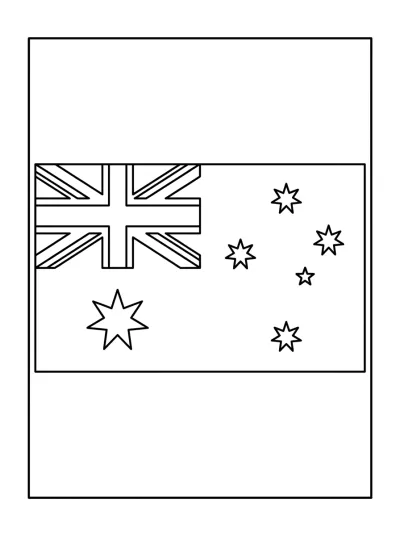 Desenho de Bandeira da Australia (Flat) para colorir