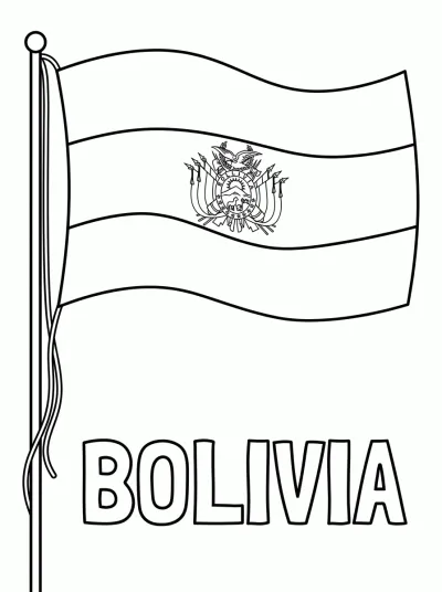 Bandeira Bolívia para colorir