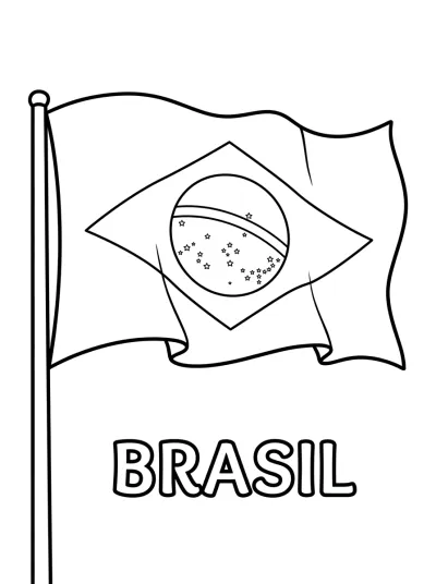 Bandeira Brasil para colorir