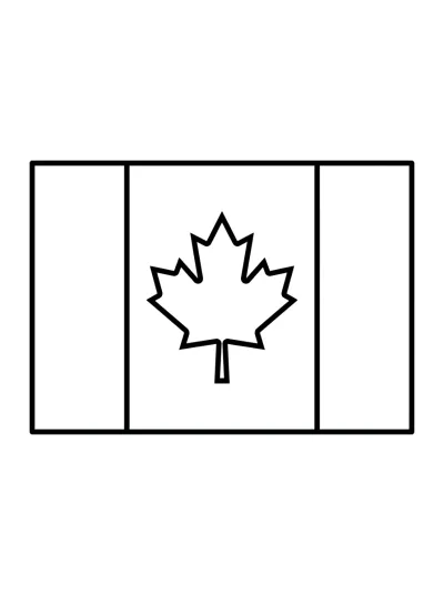 Desenho de Bandeira do Canada (Flat) para colorir
