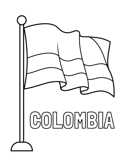 Bandeira Colômbia para colorir