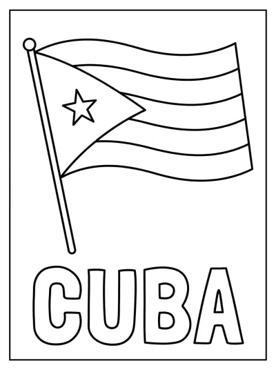 Bandeira Cuba para colorir