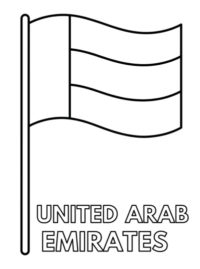 Bandeira Emirados Árabes para colorir