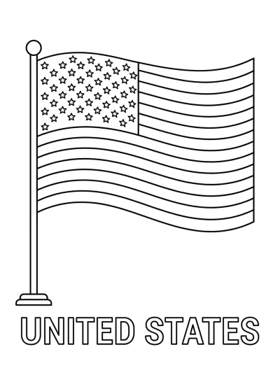 Bandeira Estados Unidos para colorir