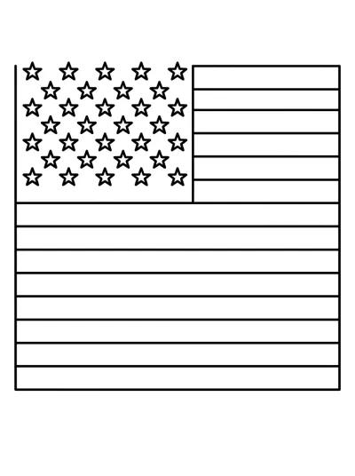 Desenho de Bandeira dos Estados Unidos (Flat) para colorir