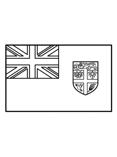 Desenho de Bandeira de Fiji (Flat) para colorir