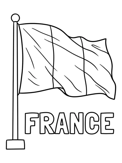 Bandeira França para colorir