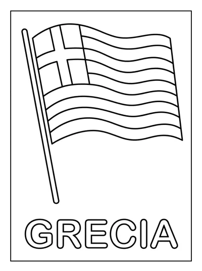 Bandeira Grécia para colorir