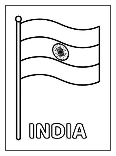 Bandeira Índia para colorir