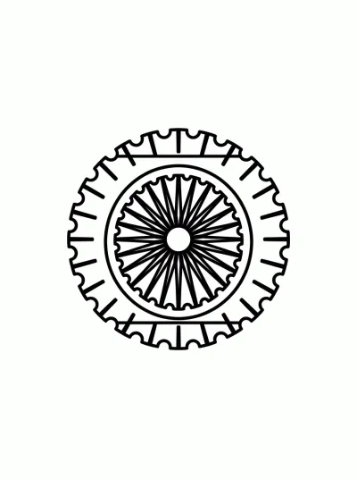 Desenho de Bandeira da India (Flat) para colorir
