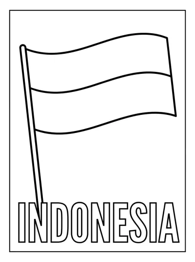 Bandeira Indonésia para colorir