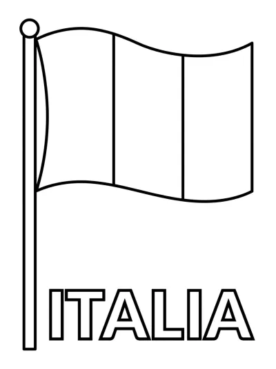 Bandeira Itália para colorir