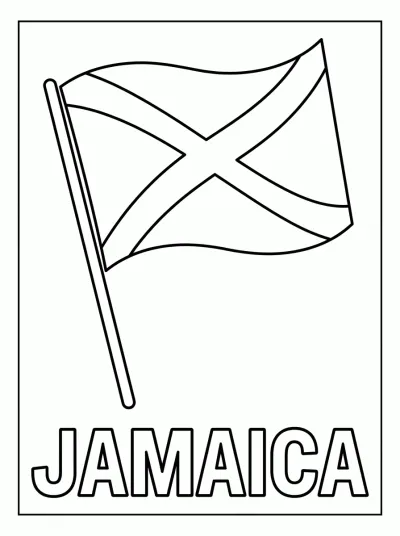 Bandeira Jamaica para colorir