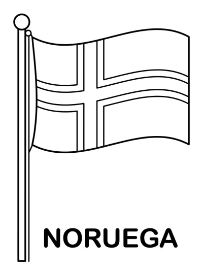 Bandeira Noruega para colorir