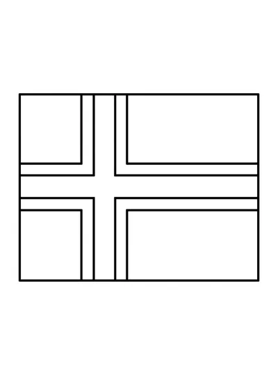 Desenho de Bandeira da Noruega (Flat) para colorir