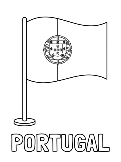 Bandeira Portugal para colorir