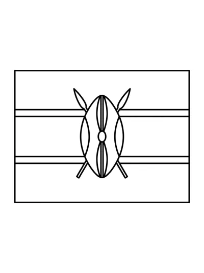 Desenho de Bandeira do Quenia (Flat) para colorir