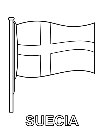 Bandeira Suécia para colorir