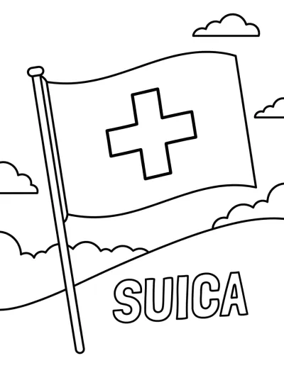 Bandeira Suíça para colorir
