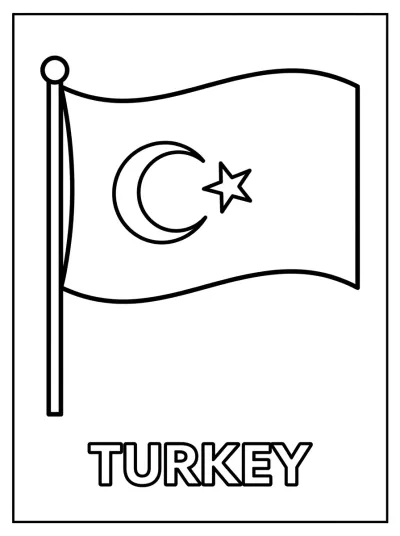 Bandeira Turquia para colorir