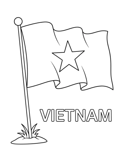 Bandeira Vietnã para colorir