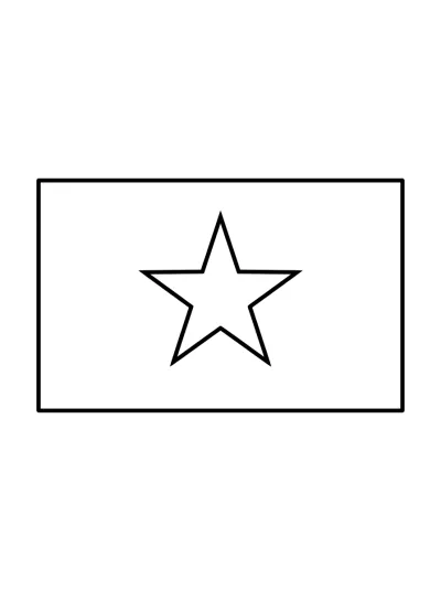 Desenho de Bandeira do Vietna (Flat) para colorir