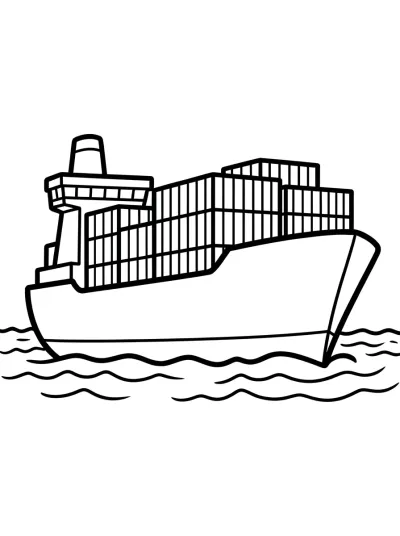 Desenho de Barco de Carga para colorir