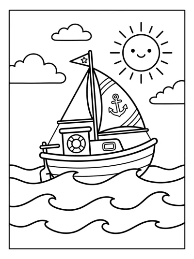 Desenho de Velero en el Mar para colorir