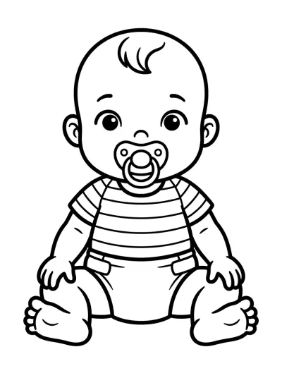 Desenho de Bebé con Chupete para colorir
